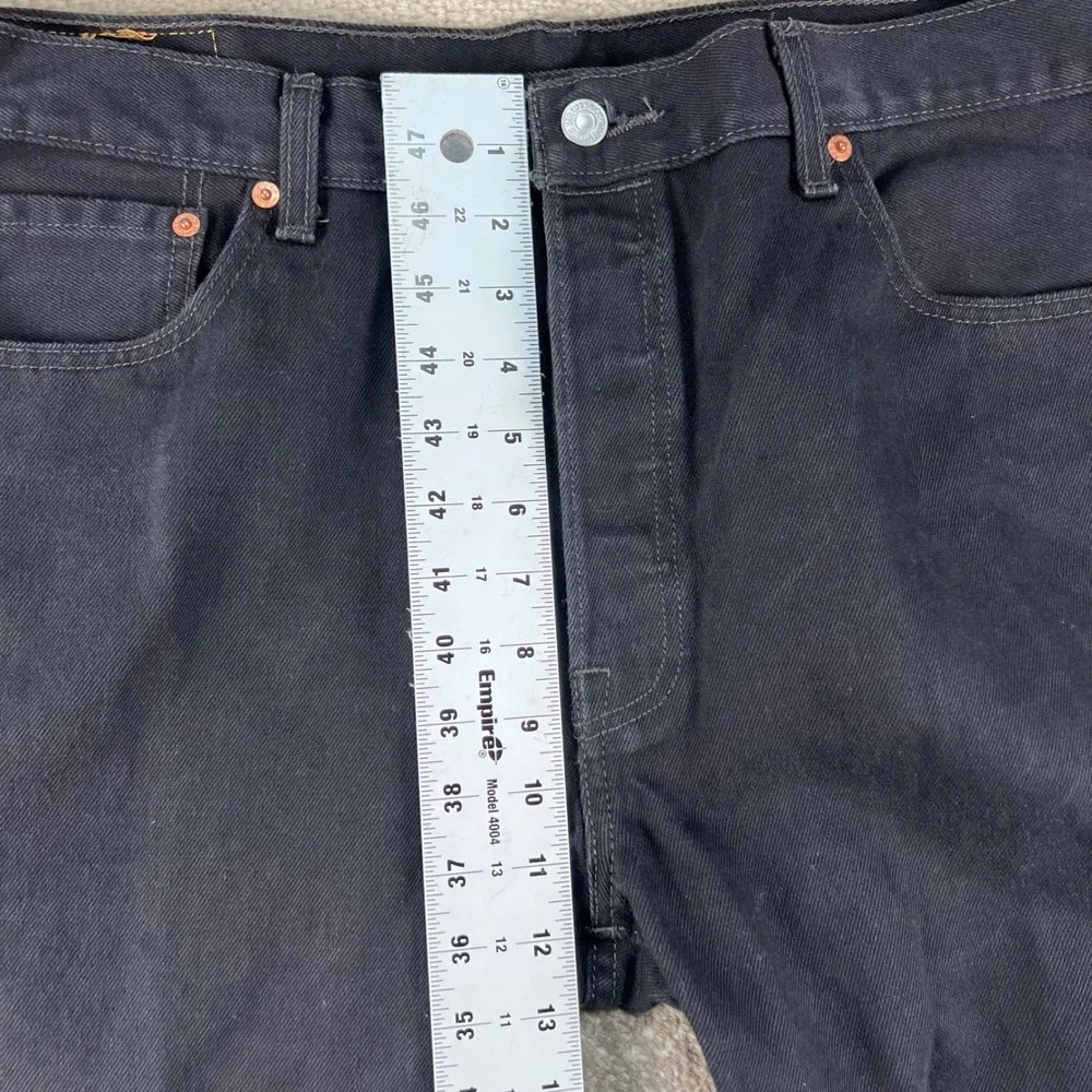 Levis 501 Original Fit Mens Jeans Black Denim 36X34 Button Fly